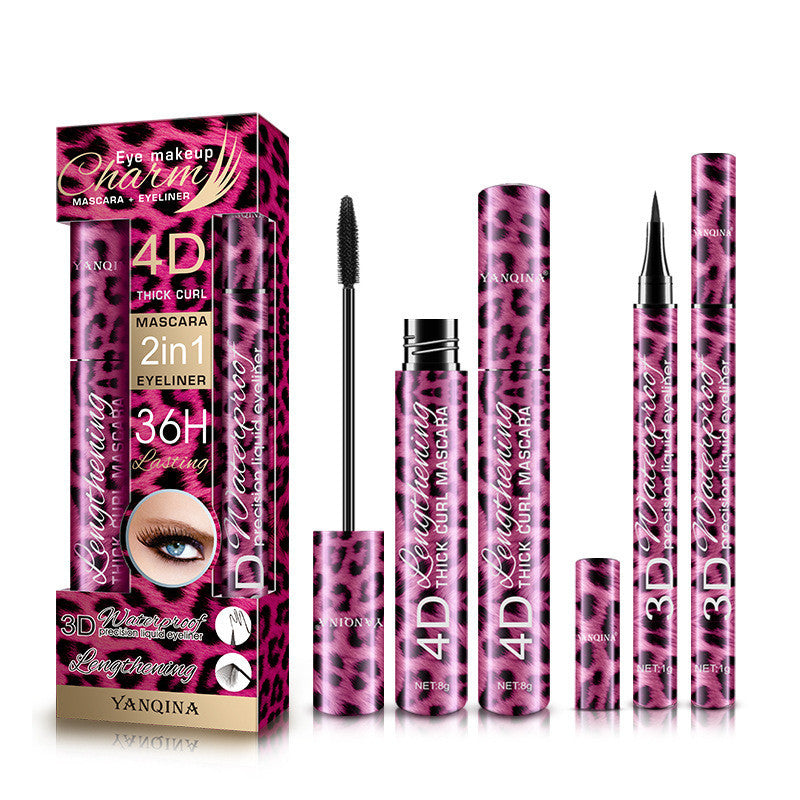 2-in-1 Mascara & Eyeliner Set – Waterproof, Long-Lasting 4D Thick Curl & Precision Liner