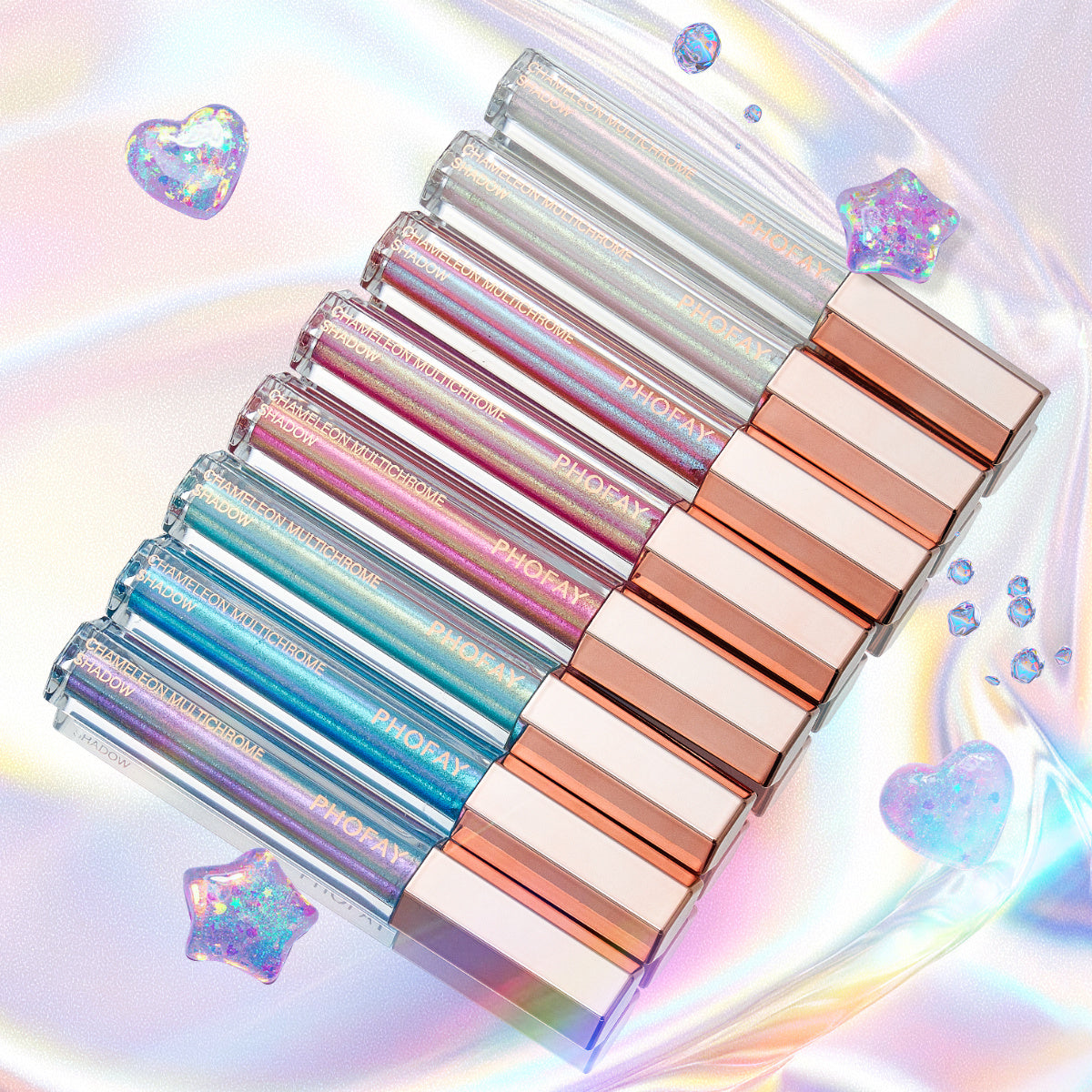 PHOFAY Chameleon Multichrome Eyeshadow Bundle – 6PC Liquid Shimmer Set