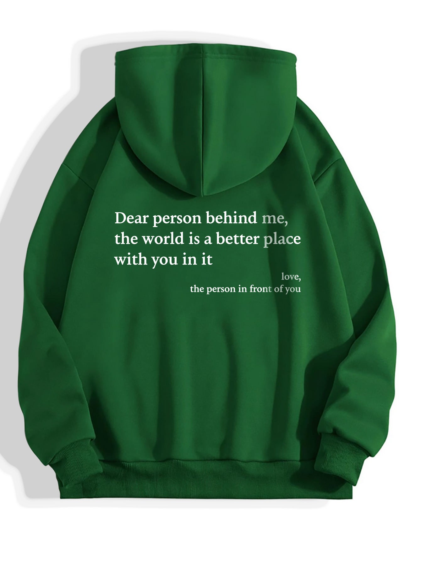 “Dear Person Behind Me” Plush Hoodie – Unisex Letter Print Pullover