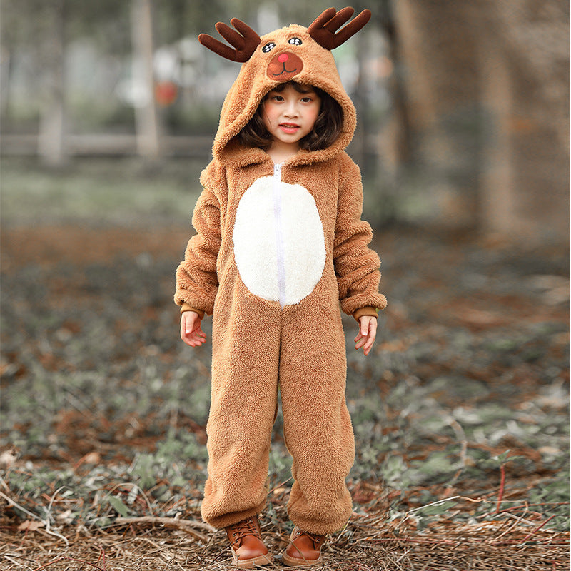 Children’s Christmas Reindeer Costume – Cozy Play Outfit