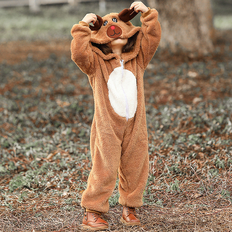 Children’s Christmas Reindeer Costume – Cozy Play Outfit
