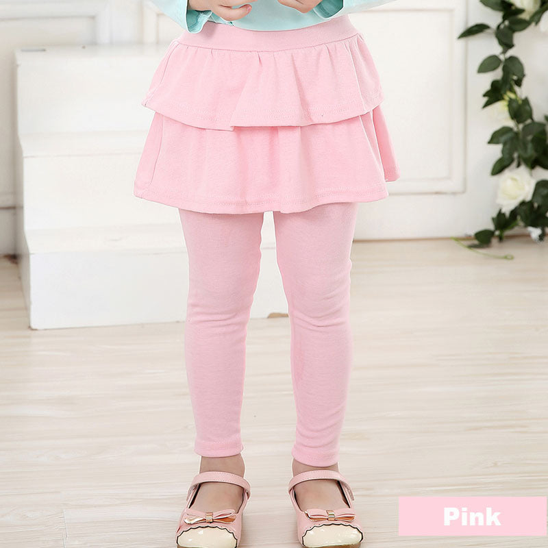Girls’ Skirted Leggings – Cotton Culottes Pants