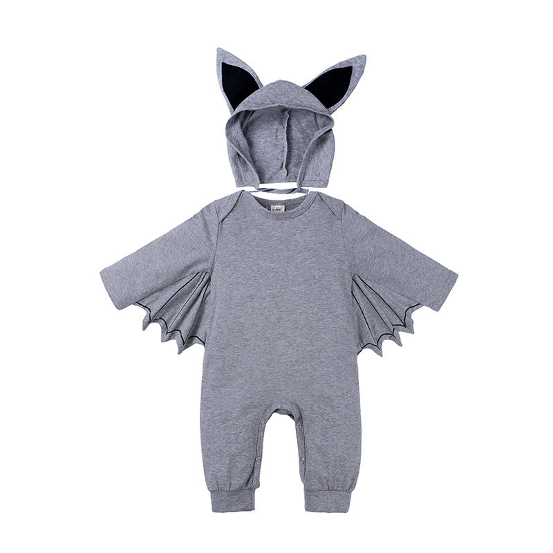 Baby Bat Halloween Costume – Cotton Romper with Bat Wings & Ear