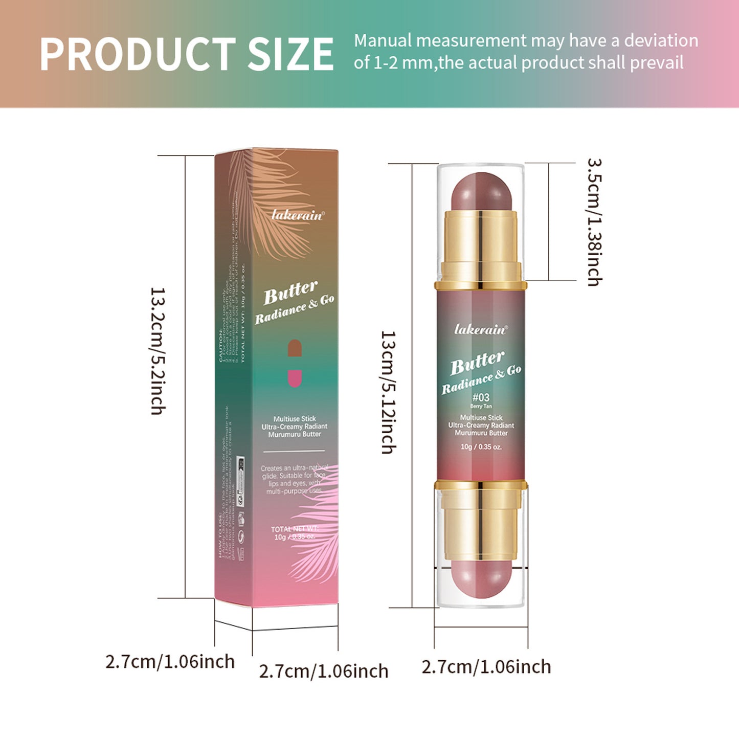 Butter Radiance & Go Blush Stick – Creamy Dual-End Blusher & Highlighter Stick