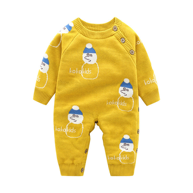 Baby Christmas Romper – Cotton Knitted Holiday Onesie (0–24M)