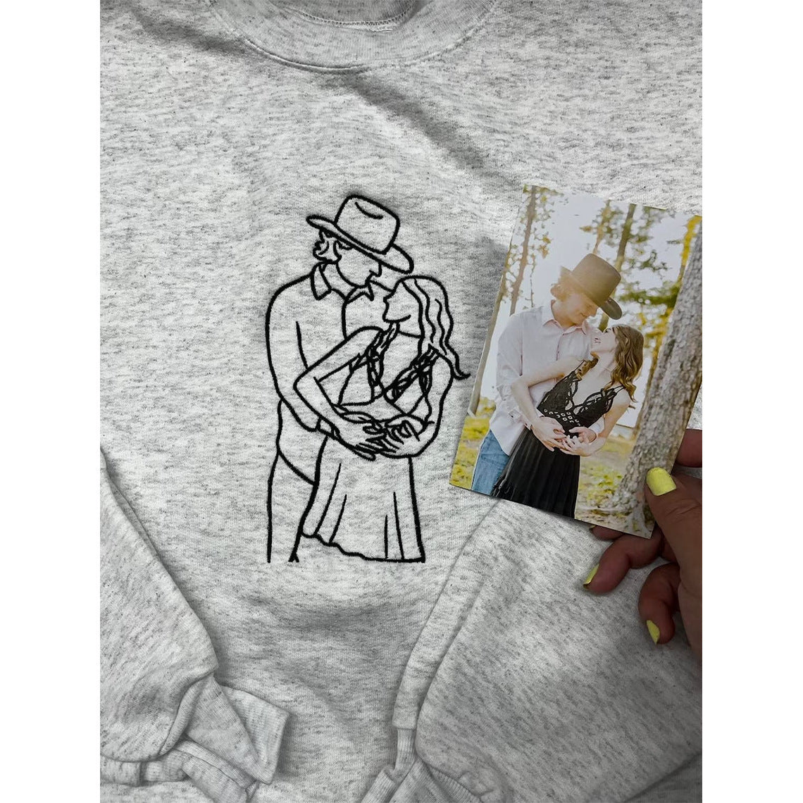 Embroidery Custom Couple Hooded Sweatshirt