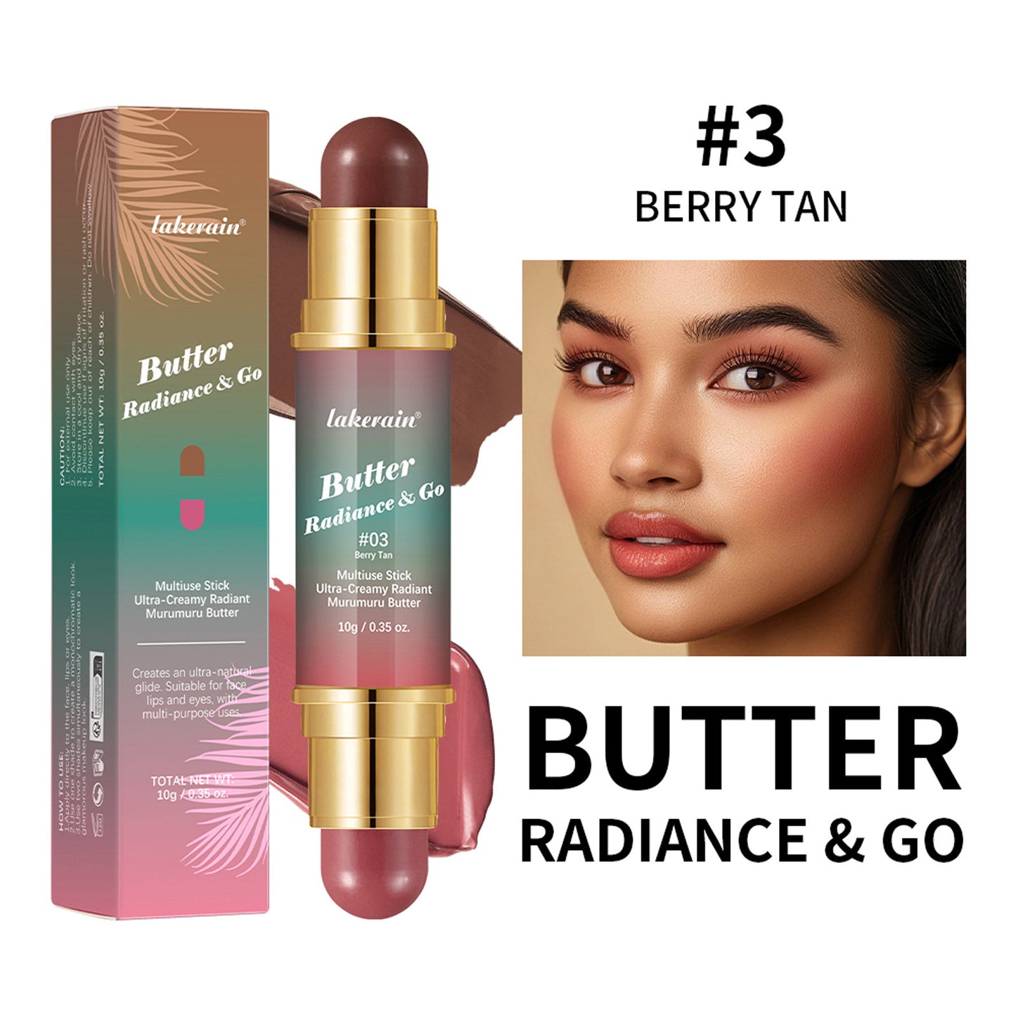 Butter Radiance & Go Blush Stick – Creamy Dual-End Blusher & Highlighter Stick
