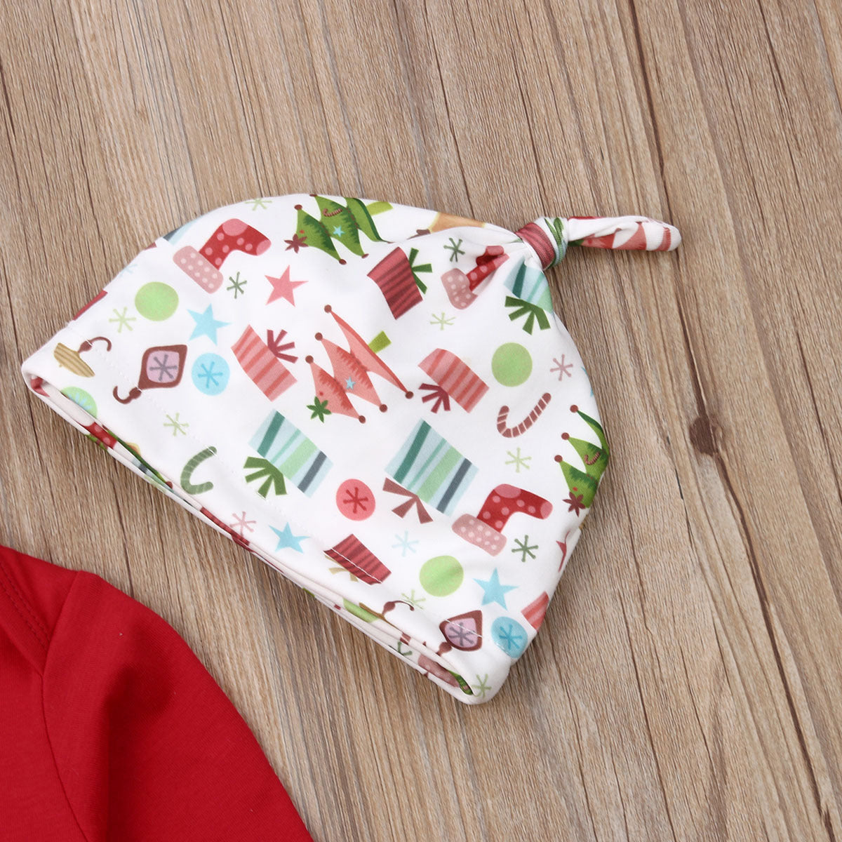 Baby “My First Christmas” Outfit – 4pcs Set Romper + Pants + Hat + Headband