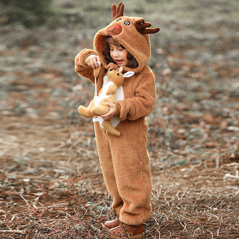 Children’s Christmas Reindeer Costume – Cozy Play Outfit