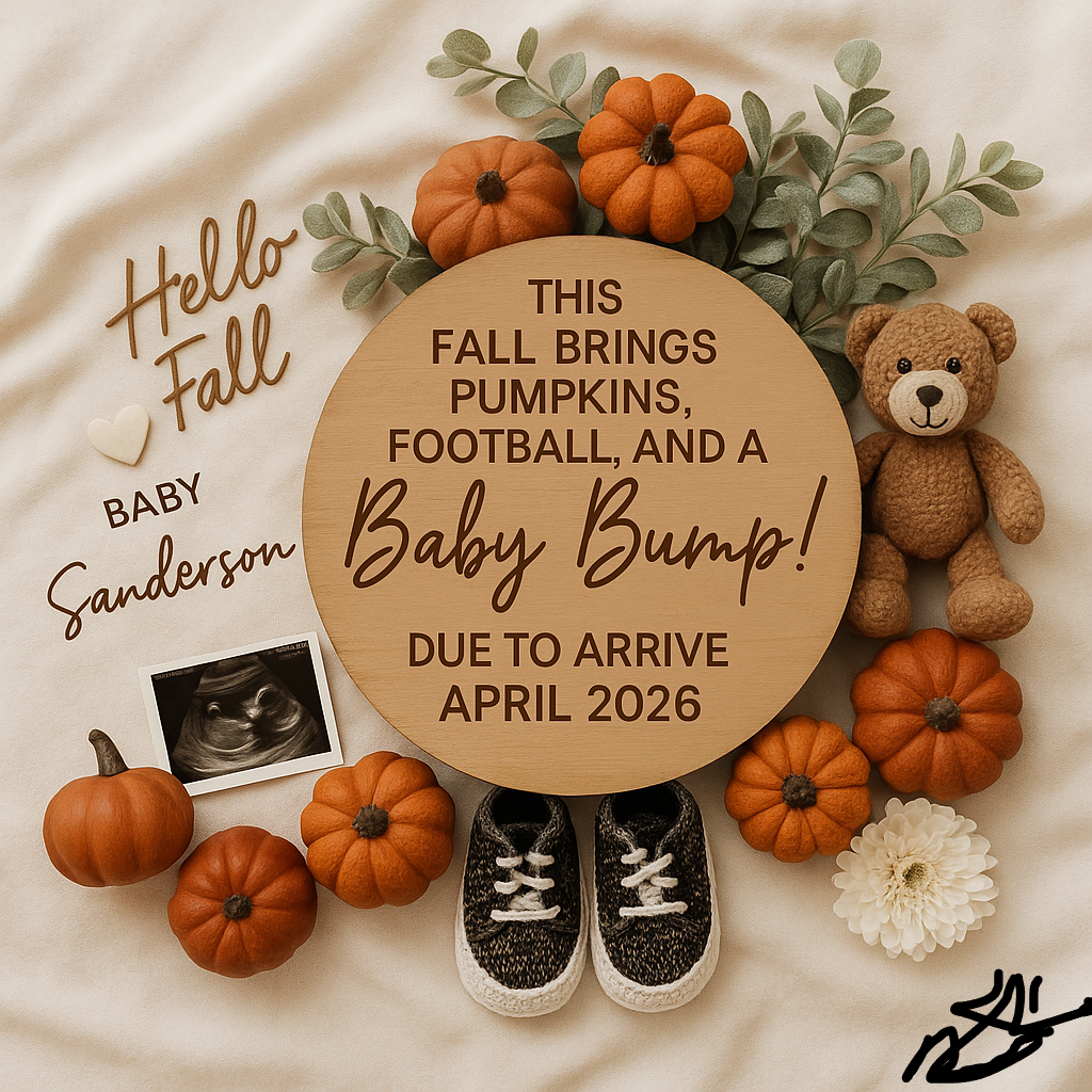Hello Fall Pregnancy Announcement