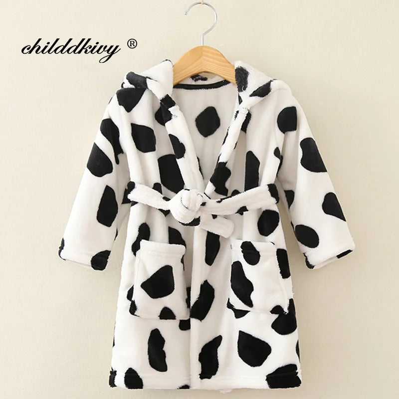 Kids’ Plush Pajama Robe – Multiple Fun Prints