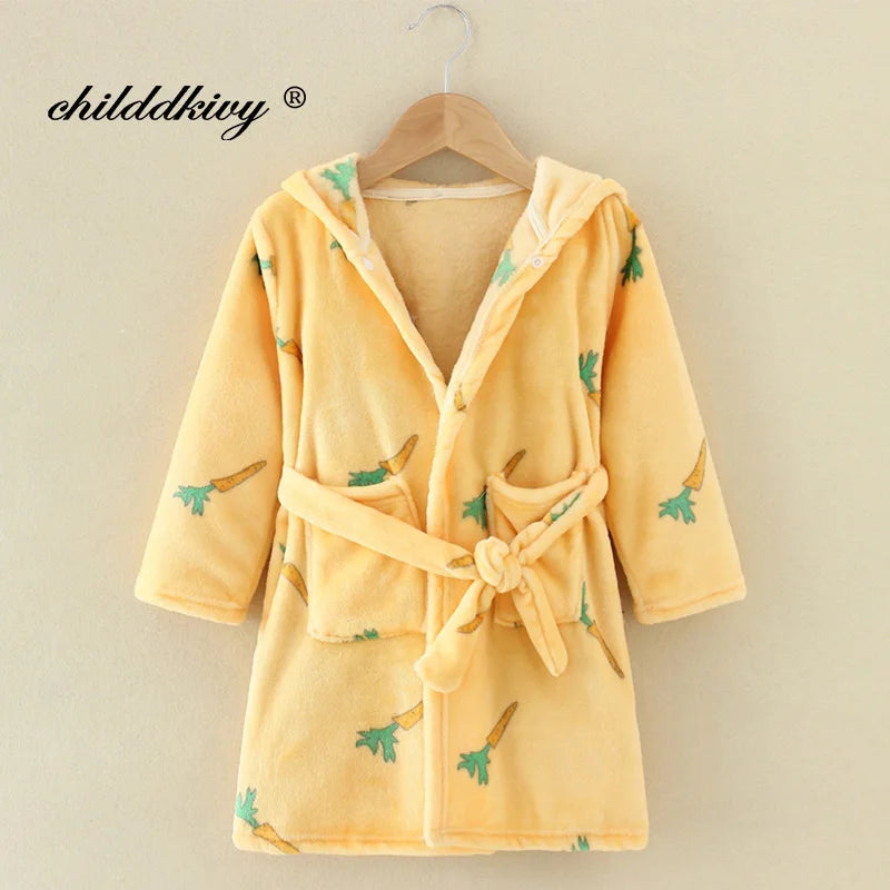 Kids’ Plush Pajama Robe – Multiple Fun Prints