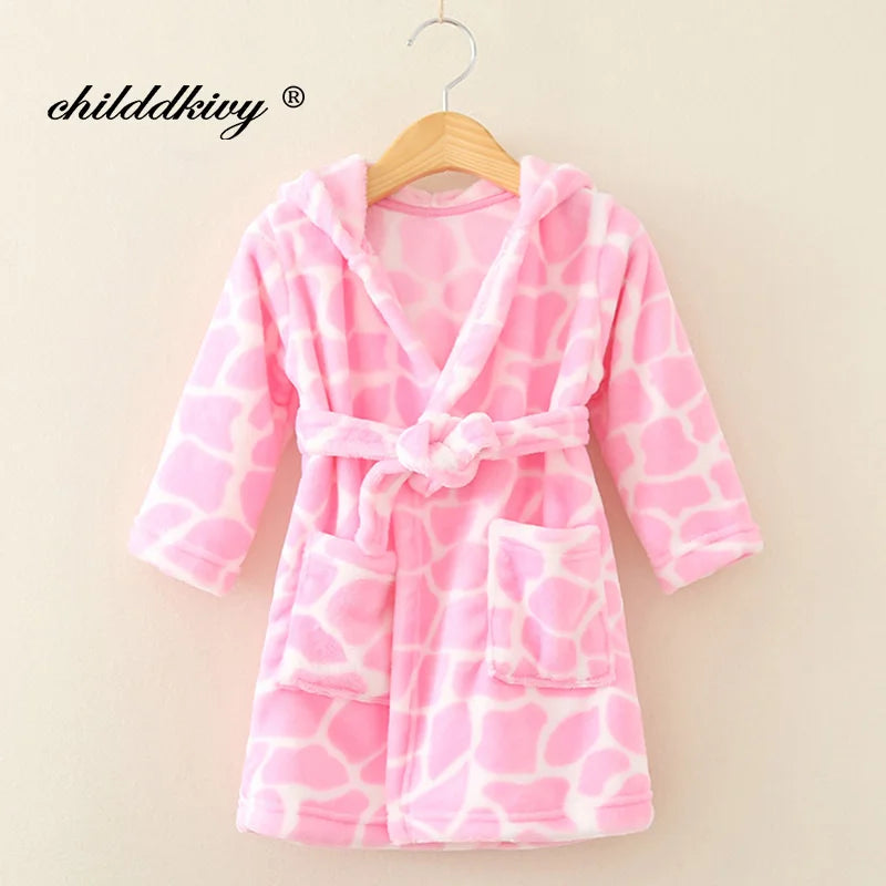 Kids’ Plush Pajama Robe – Multiple Fun Prints