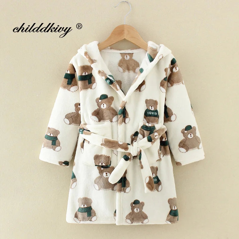 Kids’ Plush Pajama Robe – Multiple Fun Prints