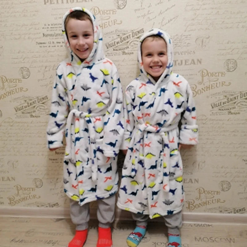 Kids’ Plush Pajama Robe – Multiple Fun Prints
