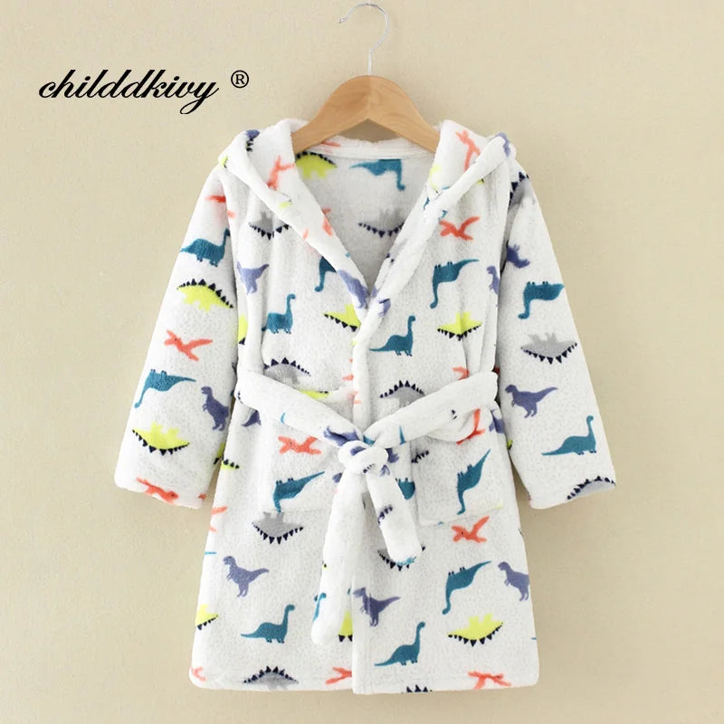 Kids’ Plush Pajama Robe – Multiple Fun Prints
