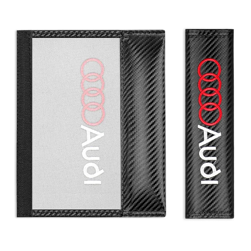 Audi Carbon Fiber Seat Belt Cover 2pc