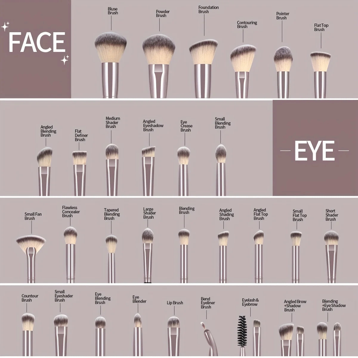 MAANGE 30pcs Professional Makeup Brush Set (Bag Included)