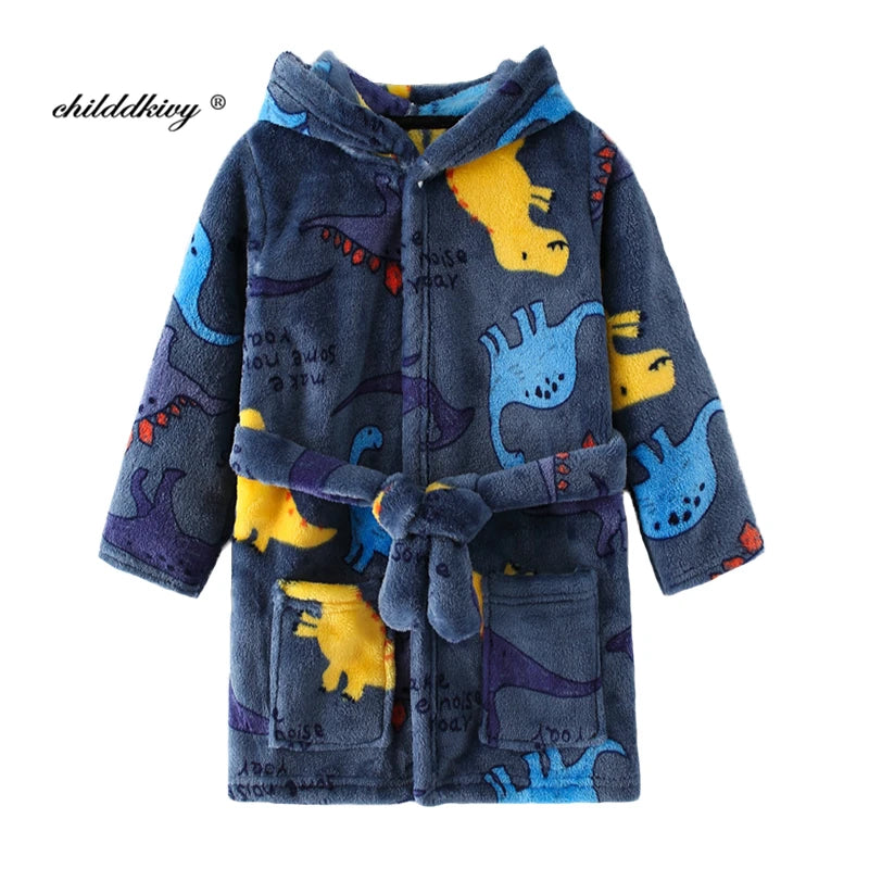 Kids’ Plush Pajama Robe – Multiple Fun Prints
