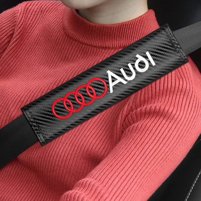 Audi Carbon Fiber Seat Belt Cover 2pc