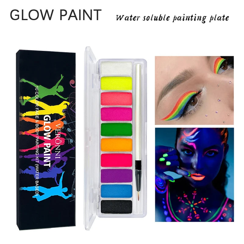 10 Colors Glow Fluorescent Neon Oil Face Body Art