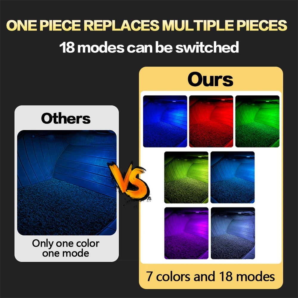 Audi LED Footwell Lights – Multi-Color, Touch Control, Factory Fit (2 Pack)