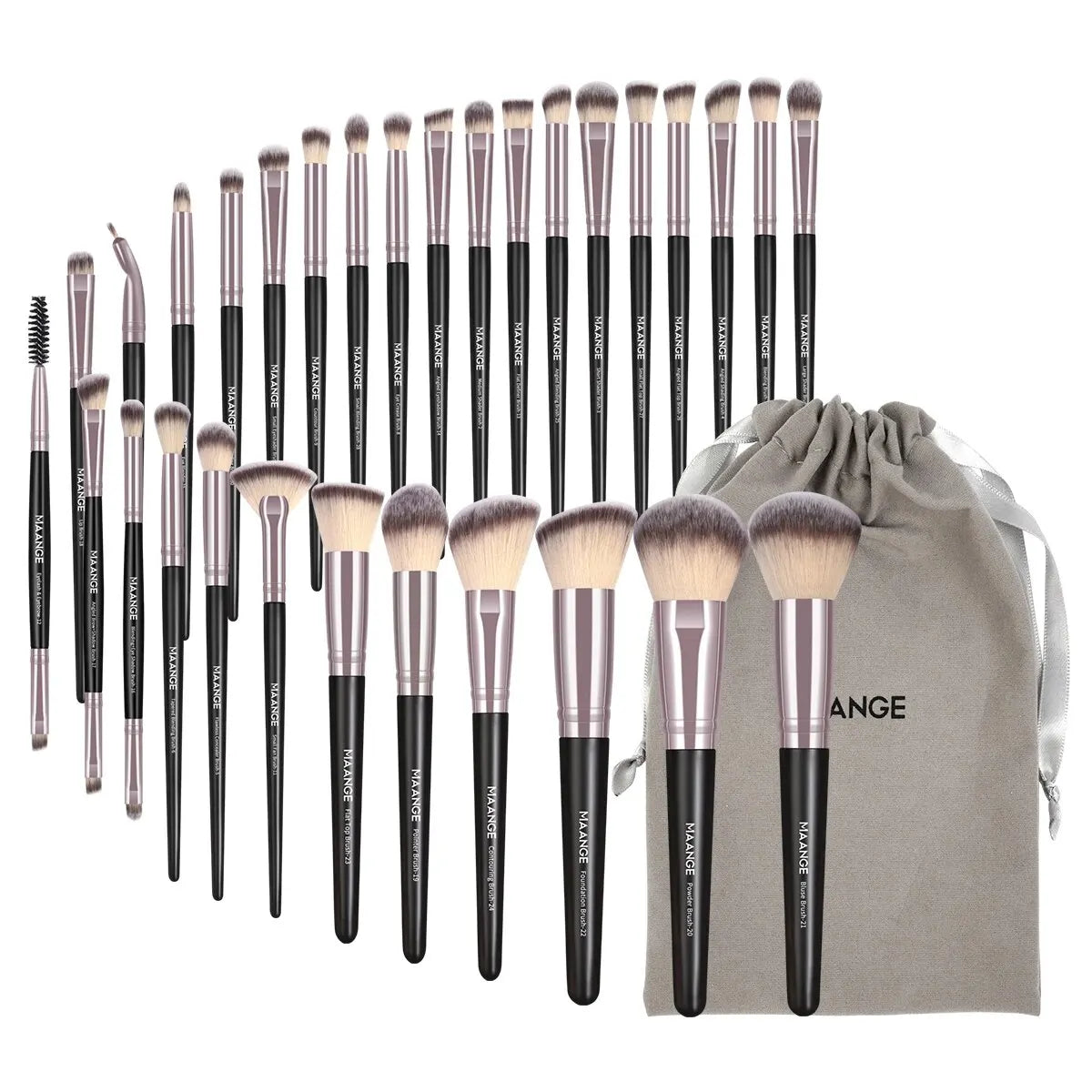 MAANGE 30pcs Professional Makeup Brush Set (Bag Included)