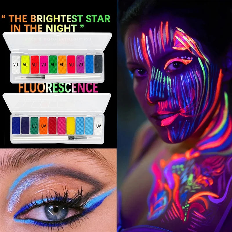 10 Colors Glow Fluorescent Neon Oil Face Body Art