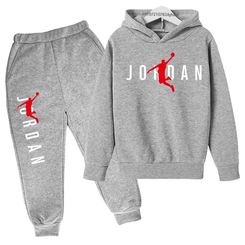 Kids Simple Letter Print 2pcs Hoodie+Pants Tracksuits