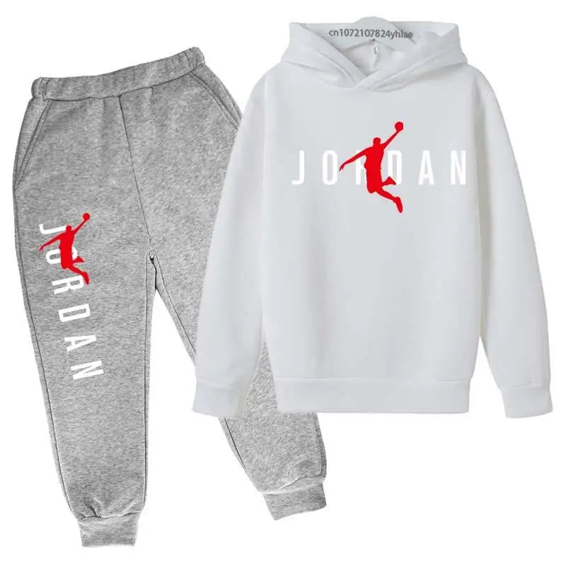 Kids Simple Letter Print 2pcs Hoodie+Pants Tracksuits