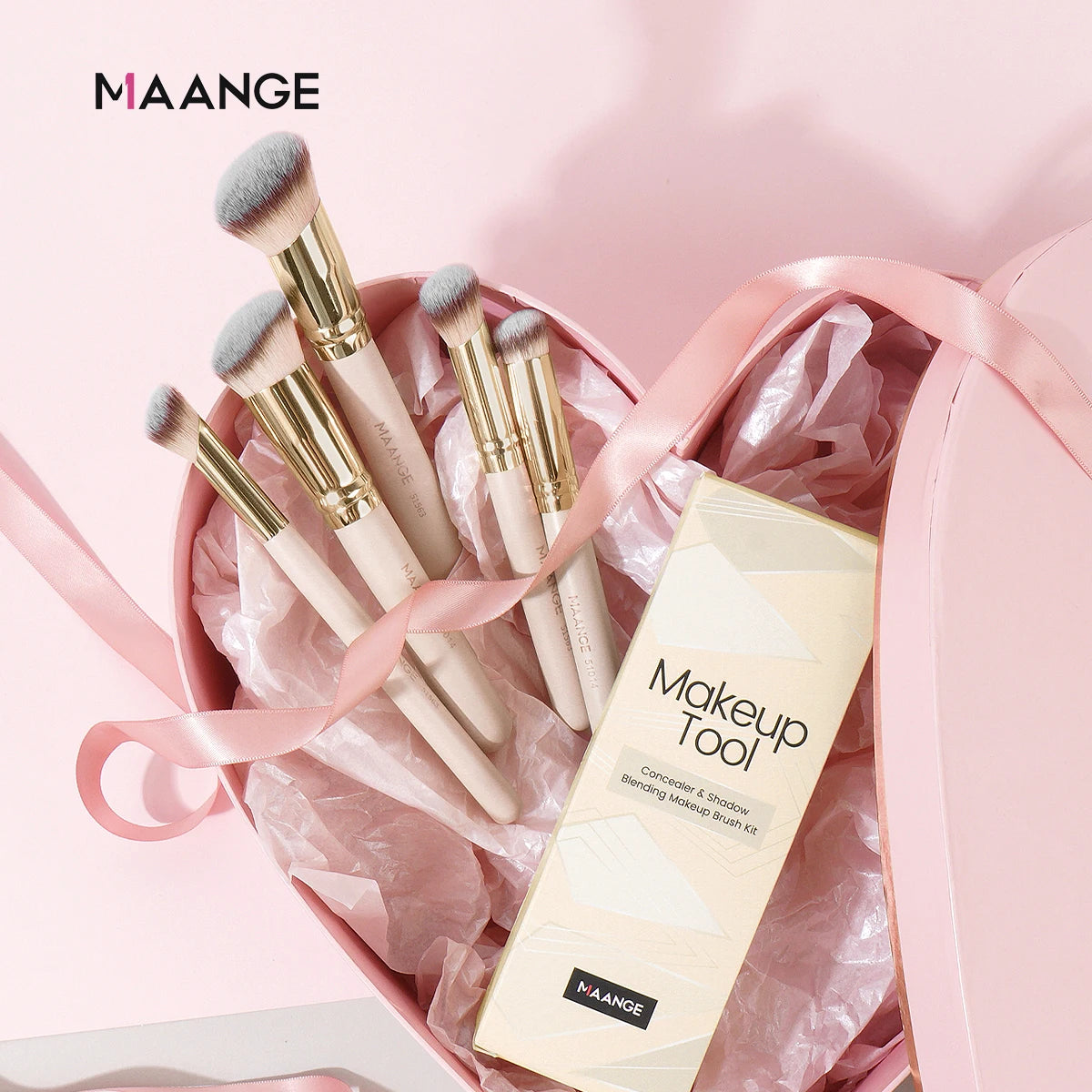 MAANGE brand 5 Piece Travel Make-up Brush Set