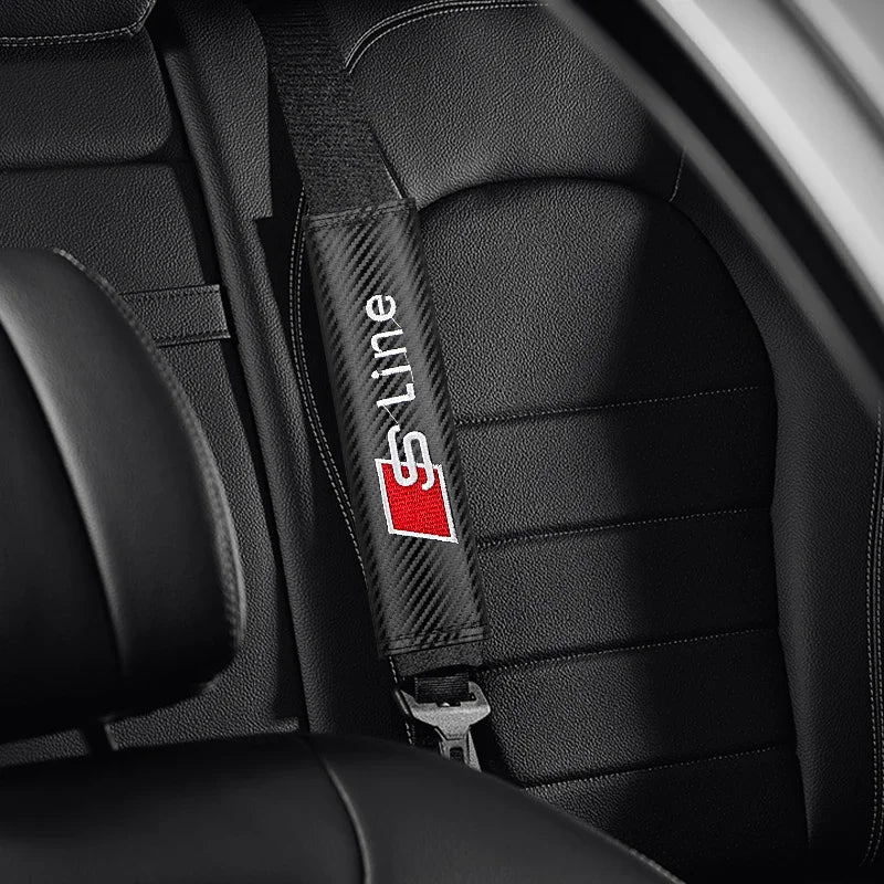 Audi Carbon Fiber Seat Belt Cover 2pc