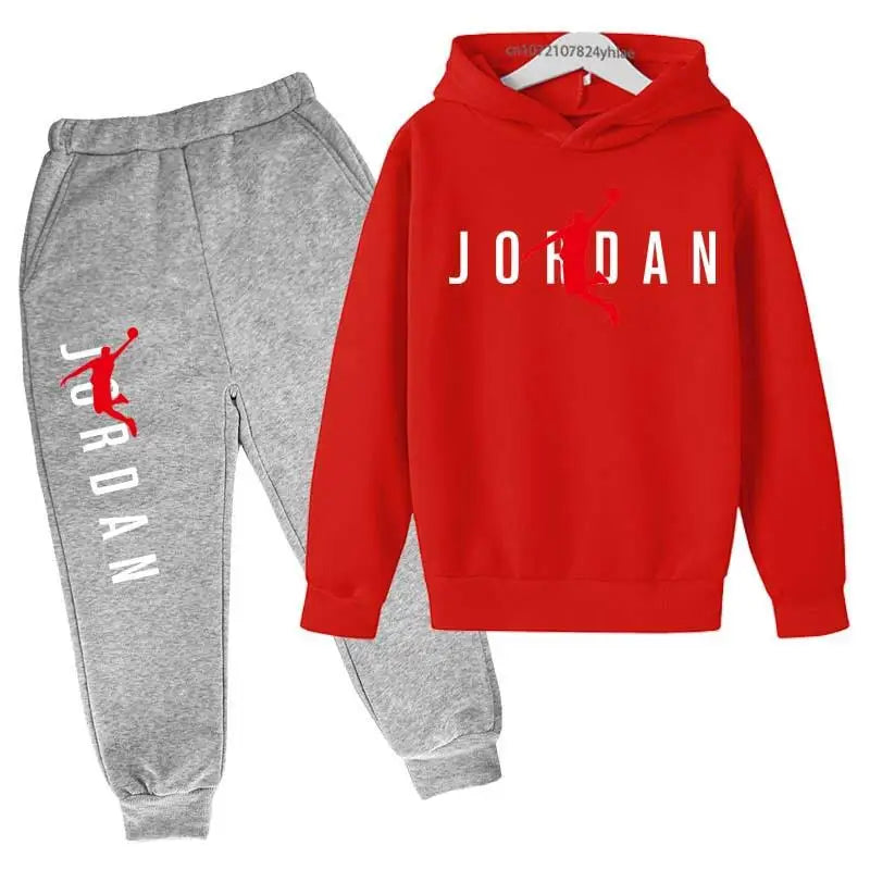 Kids Simple Letter Print 2pcs Hoodie+Pants Tracksuits