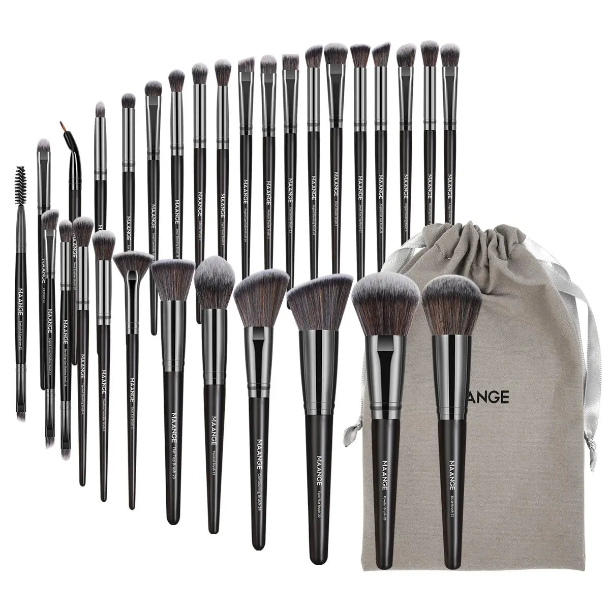 MAANGE 30pcs Professional Makeup Brush Set (Bag Included)
