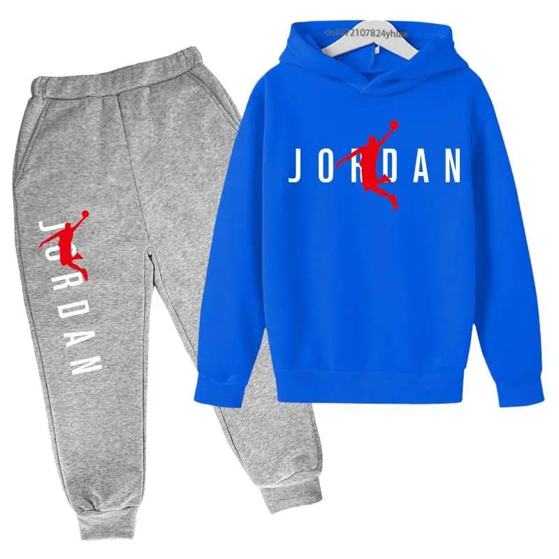 Kids Simple Letter Print 2pcs Hoodie+Pants Tracksuits