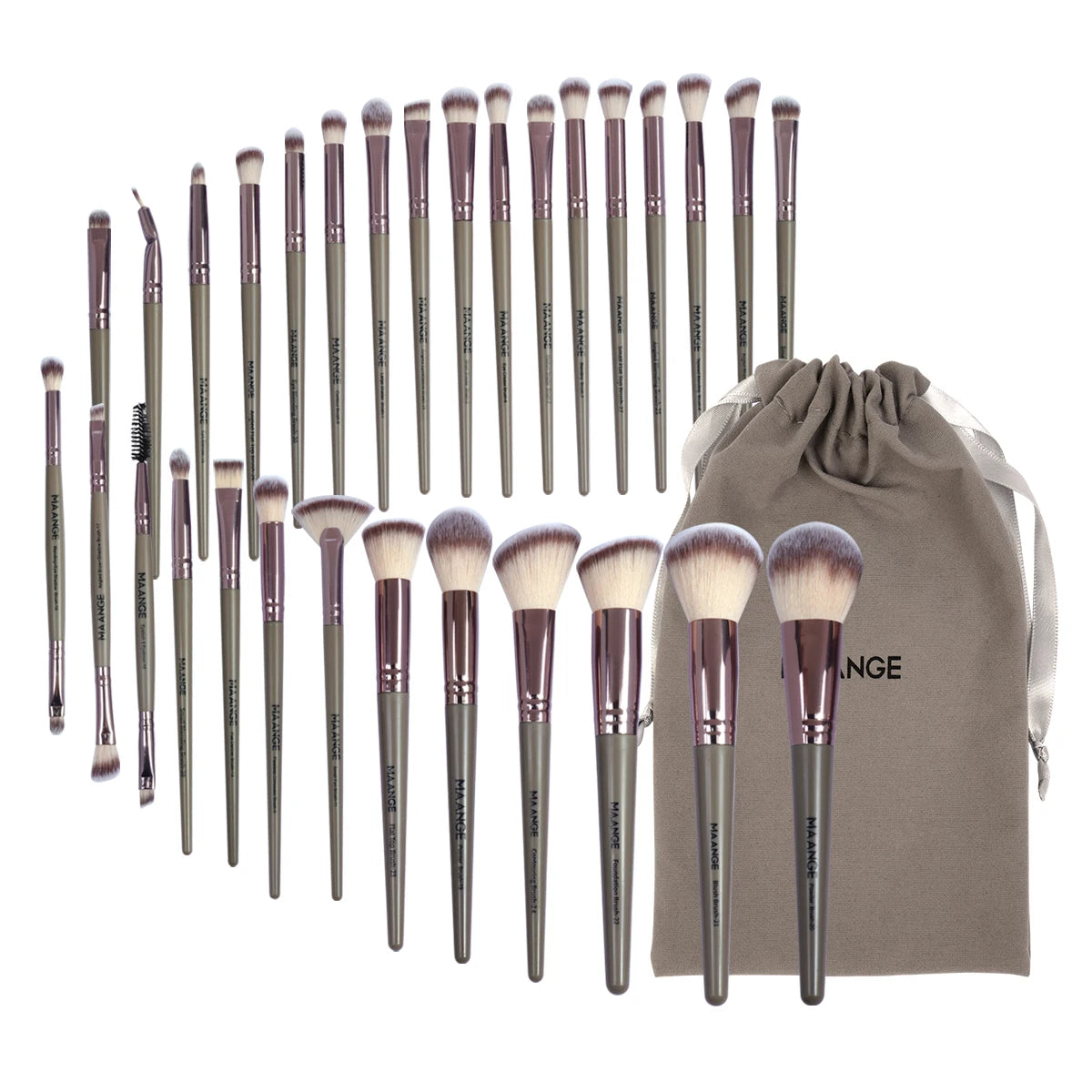 MAANGE 30pcs Professional Makeup Brush Set (Bag Included)