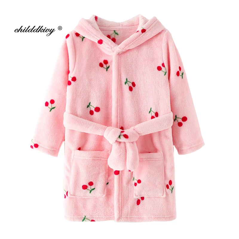 Kids’ Plush Pajama Robe – Multiple Fun Prints