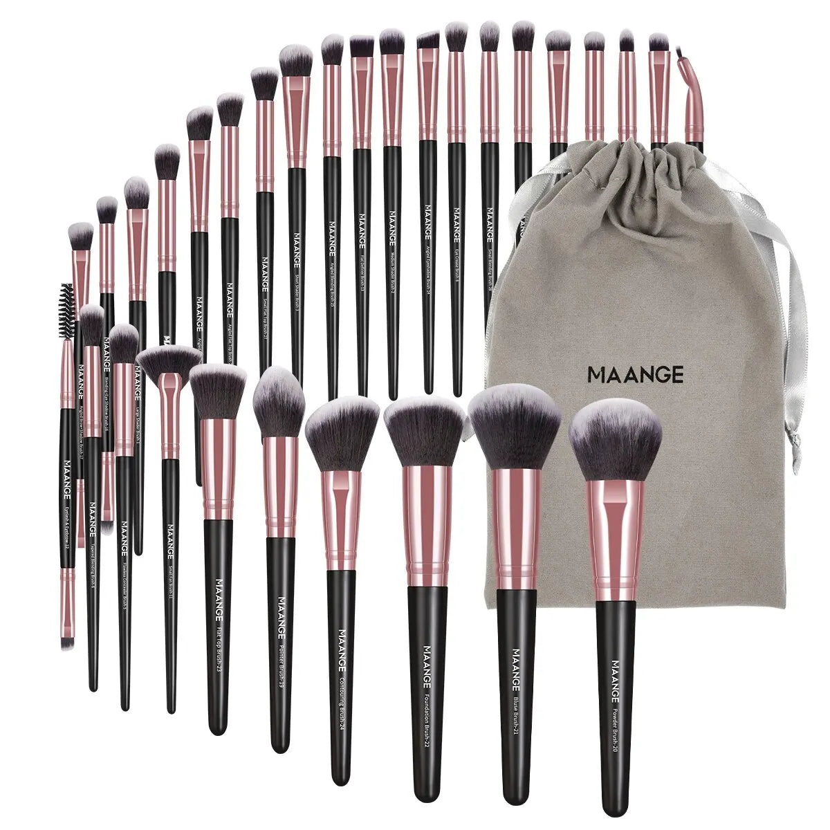 MAANGE 30pcs Professional Makeup Brush Set (Bag Included)