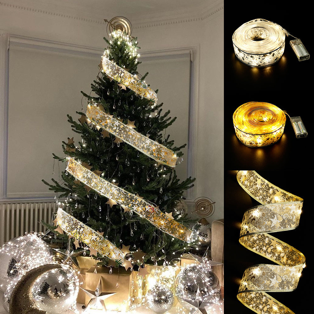 Fairy Light Christmas Tree Ribbon - 16.4ft