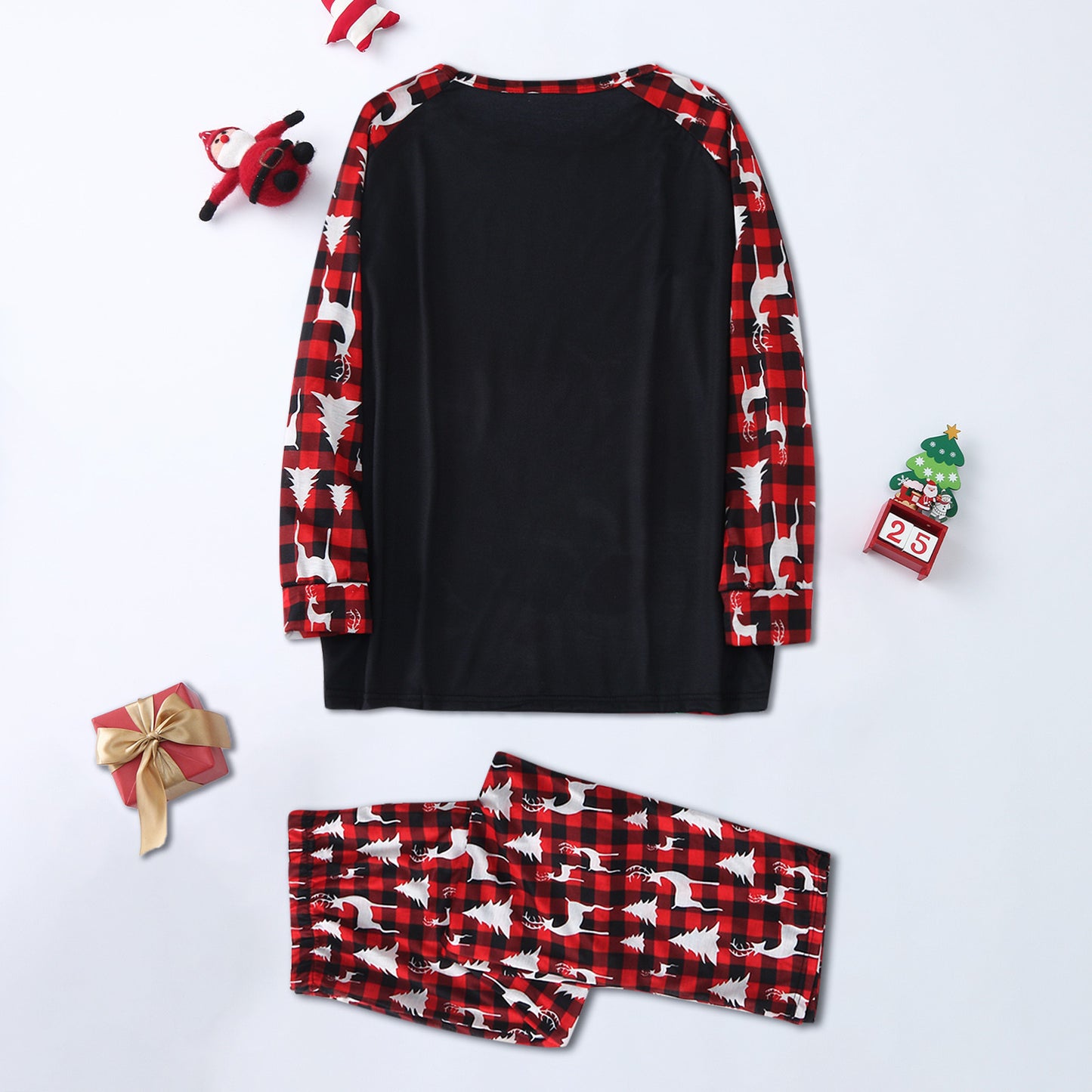 Family Matching Christmas Pajamas – Red Plaid Reindeer Set