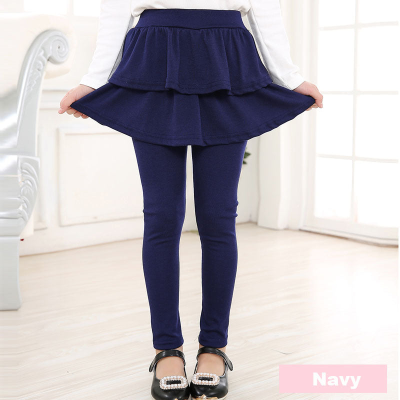 Girls’ Skirted Leggings – Cotton Culottes Pants