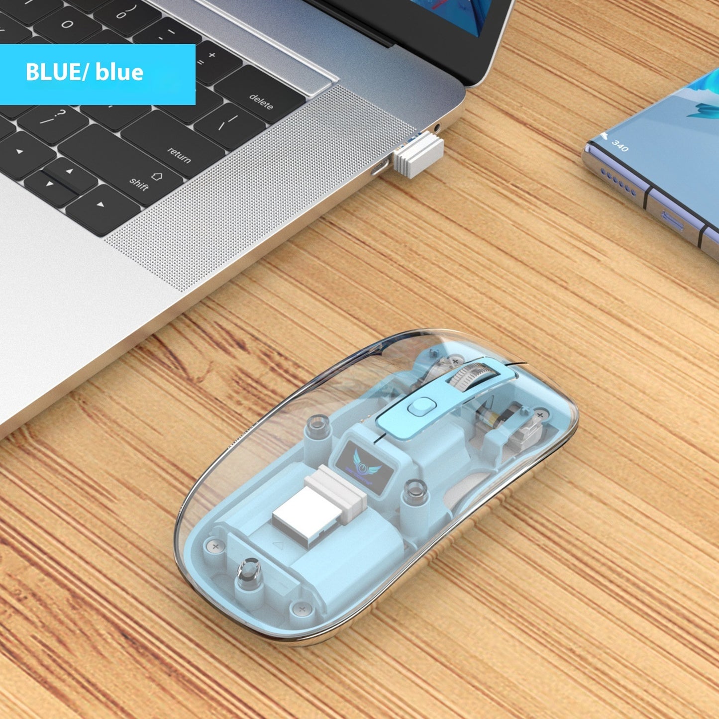 Transparent Wireless Mouse - Three Connection Modes