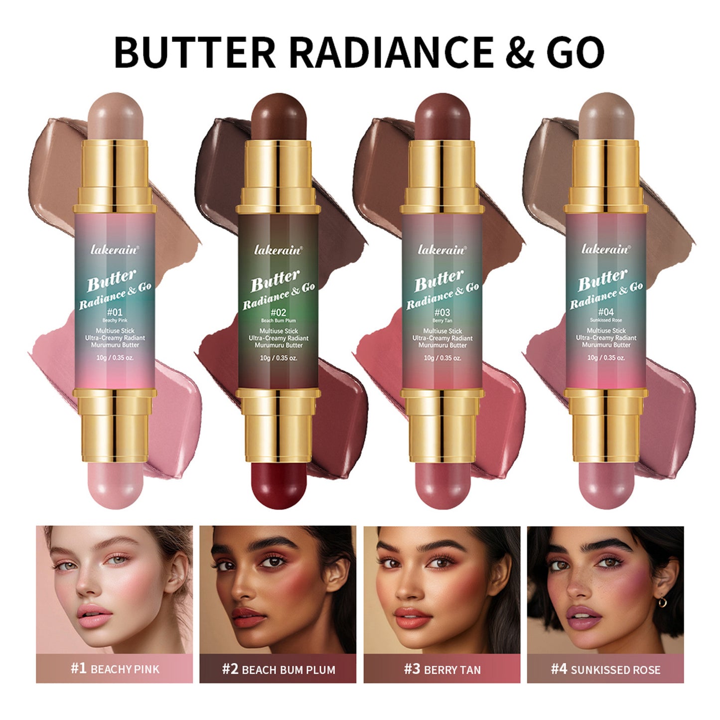 Butter Radiance & Go Blush Stick – Creamy Dual-End Blusher & Highlighter Stick