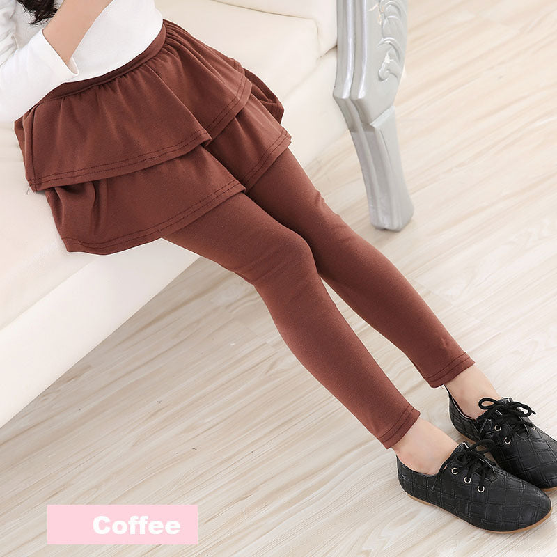 Girls’ Skirted Leggings – Cotton Culottes Pants