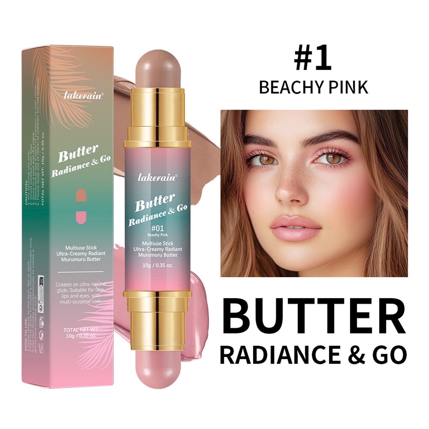 Butter Radiance & Go Blush Stick – Creamy Dual-End Blusher & Highlighter Stick