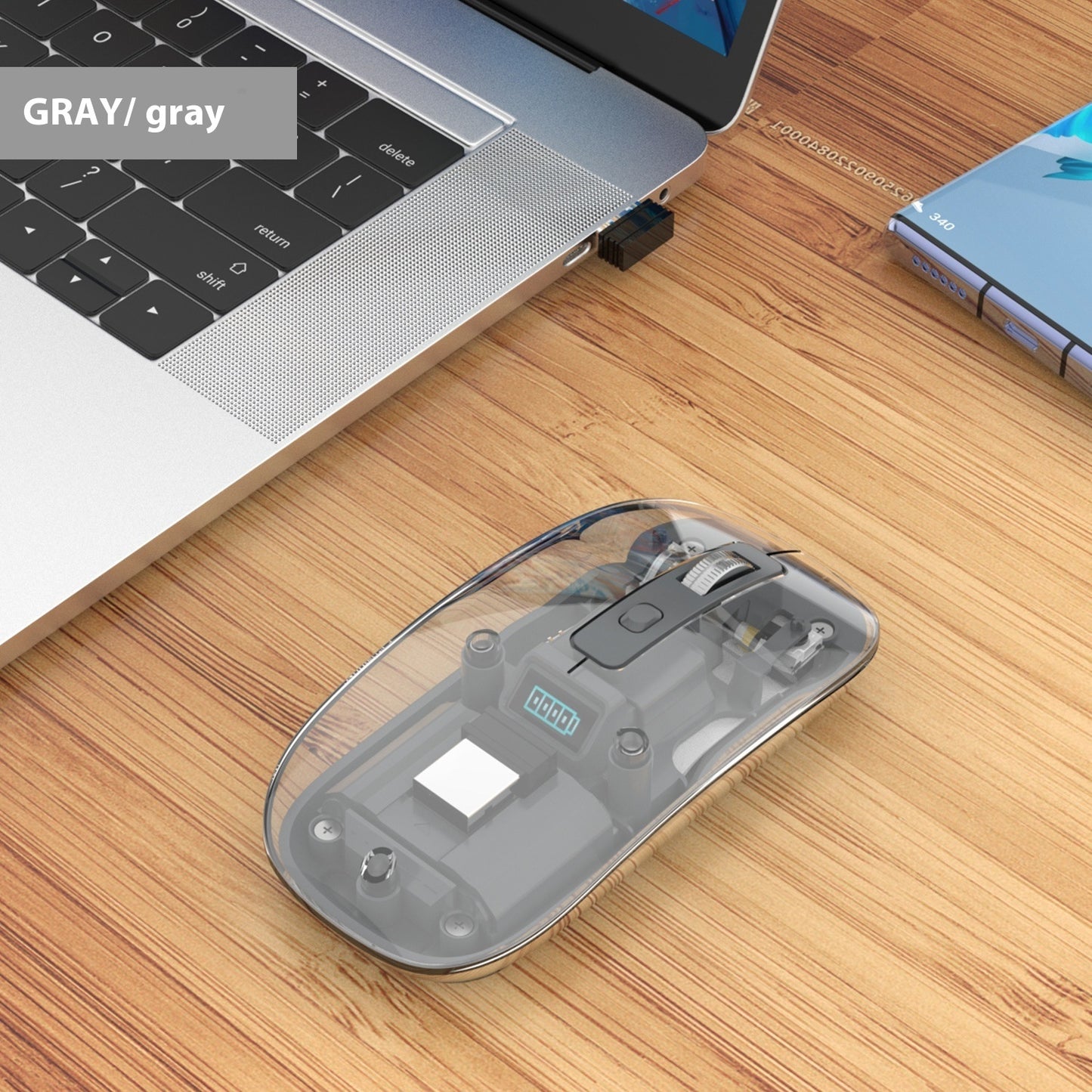 Transparent Wireless Mouse - Three Connection Modes