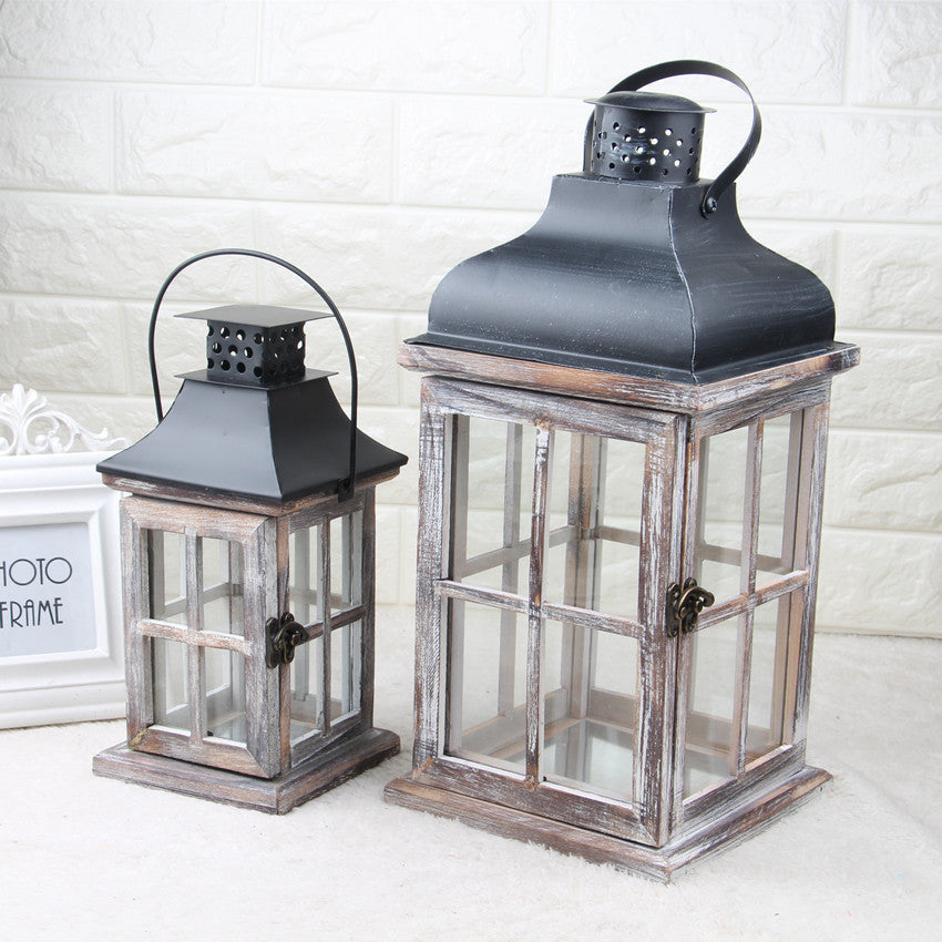 Rustic Retro Wooden Wind Lantern – Handcrafted Charm for Year-Round Decor