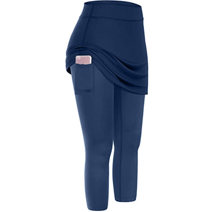 Women’s Skirted Leggings – Sports Yoga Tennis Pants with Pocket