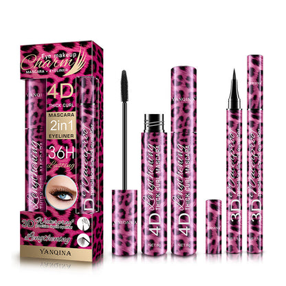 2-in-1 Mascara & Eyeliner Set – Waterproof, Long-Lasting 4D Thick Curl & Precision Liner