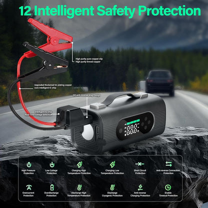 8-in-1 Portable Jump Pack - Compressor, Vacuum, Jump-Start, and More